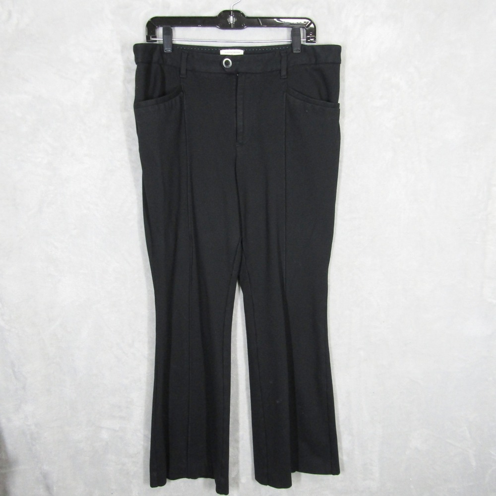 Anthropologie Pants Womens 14 The Essential Trouser Black Ponte Leg Bootcut
